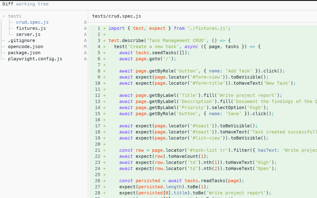 The changes displayed with /diff command